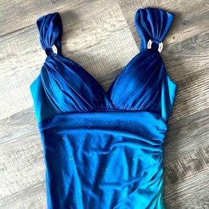 Betsy & Adam Mermaid Rhinestone Gown